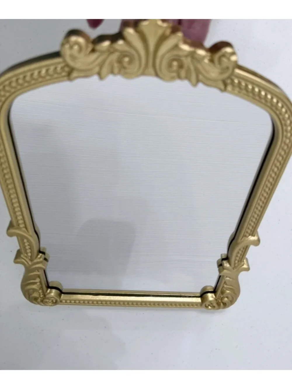 Gold Ornate Framed Arched Vanity Tabletop or Wall Mirror 9